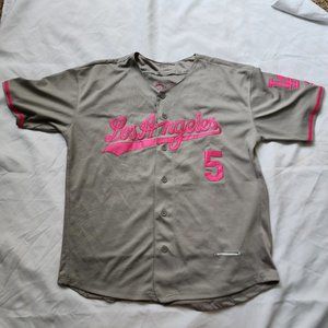 Gray and Pink baseball jersey